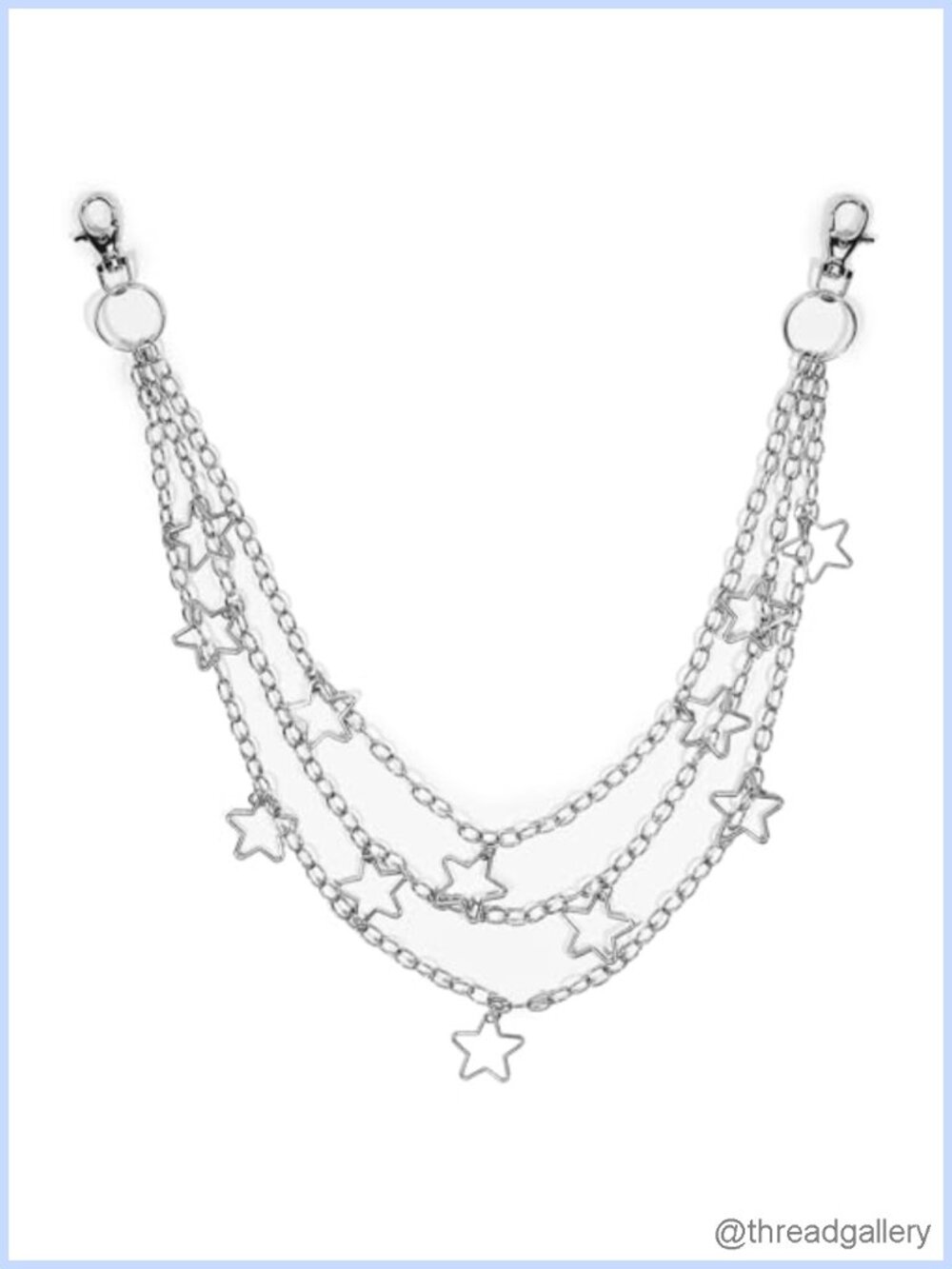 Stainless Steel Three-Layer Skull Wallet Chain Punk Goth Unisex Accessory